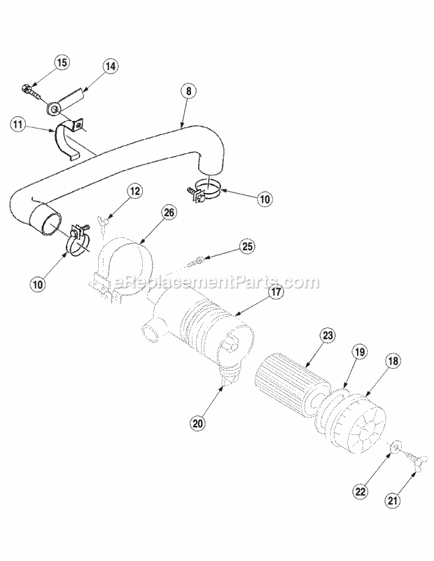 Air Cleaner Sn 21678 & Above Diagram and Parts List for 54A-443D100 Cub Cadet Lawn Tractor